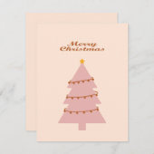 Cartes Pour Fêtes Annuelles Merry christmas pink tree (Devant / Derrière)