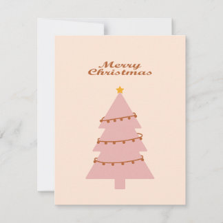 Cartes Pour Fêtes Annuelles Merry christmas pink tree