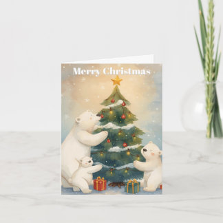 Cartes Pour Fêtes Annuelles Merry Christmas Polar Bear Christmas Card