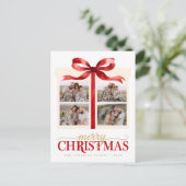 Cartes Pour Fêtes Annuelles Merry Christmas Red Bow (Debout devant)