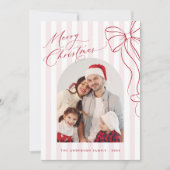 Cartes Pour Fêtes Annuelles Merry Christmas Red Hand Drawn Bow (Devant)