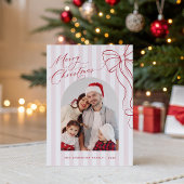 Cartes Pour Fêtes Annuelles Merry Christmas Red Hand Drawn Bow