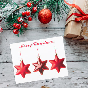 Cartes Pour Fêtes Annuelles Merry Christmas Red Stars decoration
