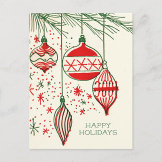 Cartes Pour Fêtes Annuelles Merry Christmas | Retro Hand Drawn  Ornaments Holi