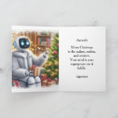 Cartes Pour Fêtes Annuelles Merry Christmas Robot Tech Girls STEM Greeting (Intérieur)
