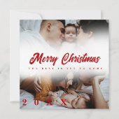 Cartes Pour Fêtes Annuelles Merry Christmas Script 3 Collage Multi Photo (Devant)