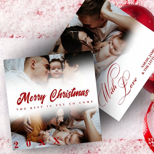 Cartes Pour Fêtes Annuelles Merry Christmas Script 3 Collage Multi Photo