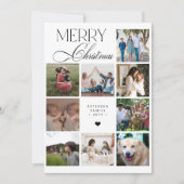 Cartes Pour Fêtes Annuelles Merry Christmas script 9 photo collage Christmas (Devant)