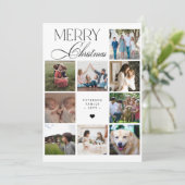 Cartes Pour Fêtes Annuelles Merry Christmas script 9 photo collage Christmas (Debout devant)