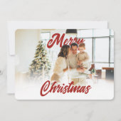 Cartes Pour Fêtes Annuelles Merry Christmas Script Family Custom Photo (Devant)
