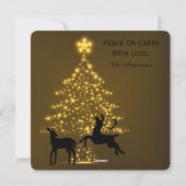 Cartes Pour Fêtes Annuelles Merry Christmas Silhouette Deer and Tree (Dos)