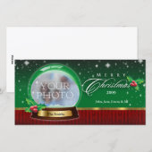 Cartes Pour Fêtes Annuelles Merry Christmas Snow Globe (Devant / Derrière)