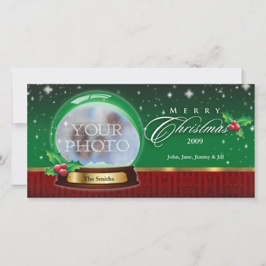 Cartes Pour Fêtes Annuelles Merry Christmas Snow Globe (Devant)