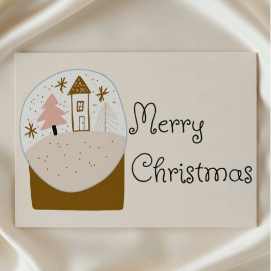 Cartes Pour Fêtes Annuelles Merry Christmas, snow globe design