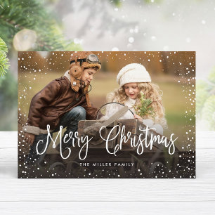 Cartes Pour Fêtes Annuelles Merry Christmas Snow Photo