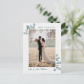 Cartes Pour Fêtes Annuelles Merry Christmas Teal Floral | Photo Holiday Cards (Debout devant)