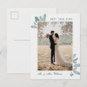 Cartes Pour Fêtes Annuelles Merry Christmas Teal Floral | Photo Holiday Cards (Devant / Derrière)