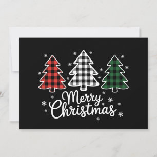 Cartes Pour Fêtes Annuelles Merry Christmas Tree Buffalo Plaid Red White Green