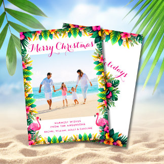 Cartes Pour Fêtes Annuelles Merry Christmas Tropical Coastal Photo