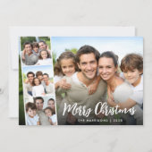 Cartes Pour Fêtes Annuelles Merry Christmas White Script Photo Strip (Devant)