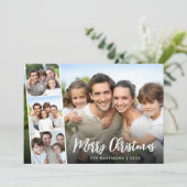 Cartes Pour Fêtes Annuelles Merry Christmas White Script Photo Strip (Debout devant)