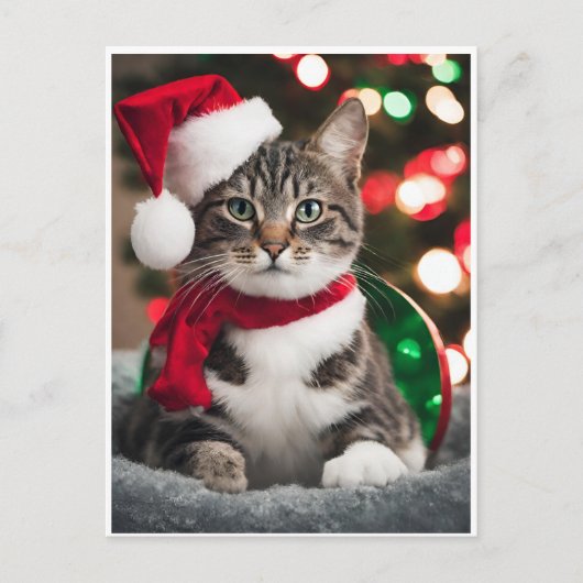 Cartes Pour Fêtes Annuelles Merry Christmas with a cute kitten (Devant)