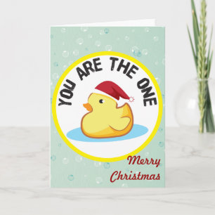 Cartes Pour Fêtes Annuelles Merry Christmas yellow rubber duckie greeting card