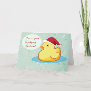 Cartes Pour Fêtes Annuelles Merry Christmas yellow rubber ducky greeting card