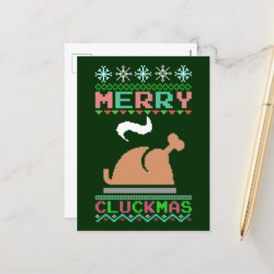 Cartes Pour Fêtes Annuelles Merry Chuckmas - Xmas Rôti Turquie laide