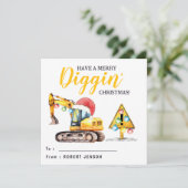 Cartes Pour Fêtes Annuelles Merry Diggin' Christmas | Construction Theme Class (Debout devant)