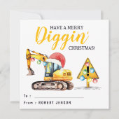 Cartes Pour Fêtes Annuelles Merry Diggin' Christmas | Construction Theme Class (Devant)