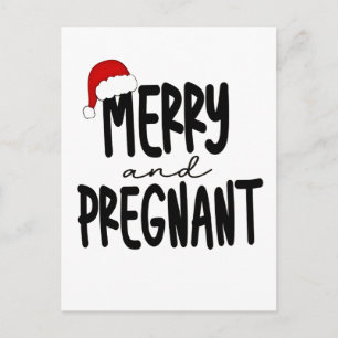 Cartes Pour Fêtes Annuelles Merry & Enceinte Annonce de Grossesse Chapeau de P