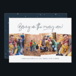 Cartes Pour Fêtes Annuelles Merry era drôle quatre photo marine bleu Noël<br><div class="desc">Venez à l'ère joyeuse ! Célébrez la saison de Noël avec cette carte de vacances amusante et intelligente quatre photos tendance. Parfait pour un collage de photos de vacances, ce design est de type moderne et un accueil personnalisable. La couleur bleu marine classique est assortie à l'arrière avec un motif...</div>