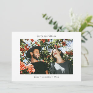 Cartes Pour Fêtes Annuelles Merry Everything Deux Photo Minimaliste Machine à 