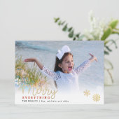 Cartes Pour Fêtes Annuelles Merry Everything Gold Photo horizontale (Debout devant)