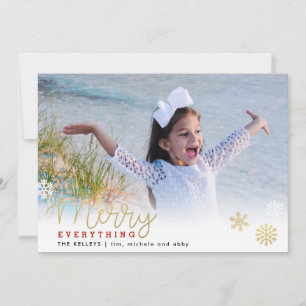 Cartes Pour Fêtes Annuelles Merry Everything Gold Photo horizontale