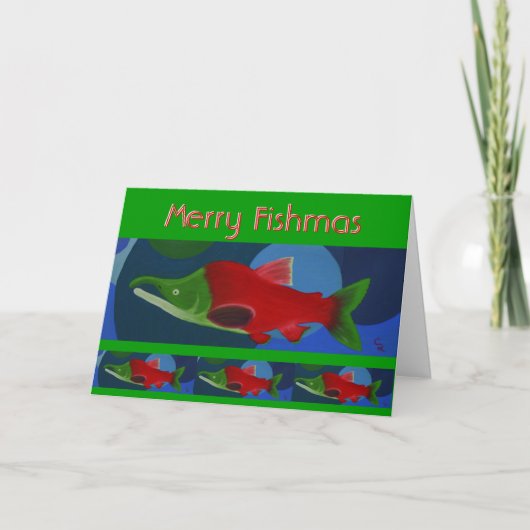 Cartes Pour Fêtes Annuelles Merry Fishmas (Devant)