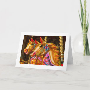 Cartes Pour Fêtes Annuelles Merry-go-round Horses
