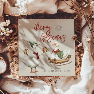 Cartes Pour Fêtes Annuelles Merry Goosemas Oie de Noël Fantaisiste Fêtes de
