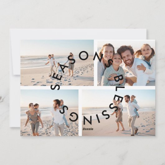 Cartes Pour Fêtes Annuelles MERRY GRATEFUL MERCI & BLESSEE Flat 5 photo (Dos)