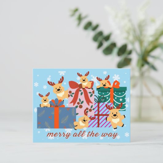 Cartes Pour Fêtes Annuelles Merry Holiday Postcard (Debout devant)
