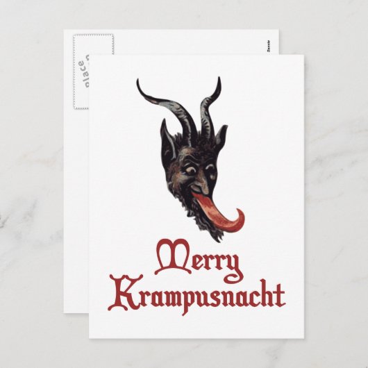Cartes Pour Fêtes Annuelles Merry Krampusnacht (Devant / Derrière)