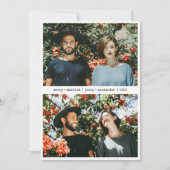 Cartes Pour Fêtes Annuelles Merry Mariés Nouvellement Mariés Deux Photo Minima (Devant)