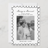 Cartes Pour Fêtes Annuelles Merry & Married Bow Photo Noël Nouveaux mariés (Devant)