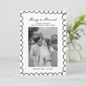 Cartes Pour Fêtes Annuelles Merry & Married Bow Photo Noël Nouveaux mariés (Debout devant)