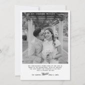 Cartes Pour Fêtes Annuelles Merry & Married Bow Photo Noël Nouveaux mariés (Dos)