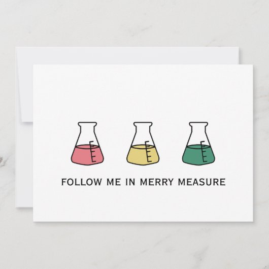 Cartes Pour Fêtes Annuelles Merry Mesure Chimie Science Erlenmeyer Vacances (Devant)