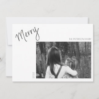 Cartes Pour Fêtes Annuelles Merry Minimalist - Handwritten Holiday Card