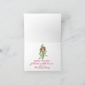 Cartes Pour Fêtes Annuelles Merry Mistletoe avec Bow rouge (Intérieur)