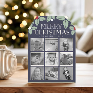 Cartes Pour Fêtes Annuelles Merry Mistletoe Holiday Photo Collage